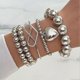 thumbnail image 1 of Set Of 5 Peach Heart-shaped Silvery Exquisite Exaggerated Ladies Bracelet Set, 1 of 4