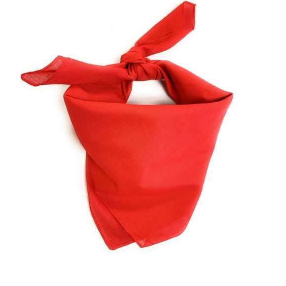 Mechaly 6 Pack Soft Polyester Scarves Neckerchief - Bulk Wholesale (Plain Red)