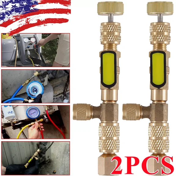 2Pcs Hvac Tool Ac Schrader Valve Core Remover Dual Size 1/4 &5/16 Port Installer