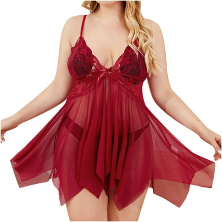 

Juebong Christmas Thanksgiving Women s Suits Deals 2022 Womens Cute Girl Solid Erotic Lingerie Sexy Underwear Condole Belt Nightgown Lace Deep V Sexy Suit