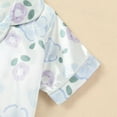 thumbnail image 3 of Tiijoy Little Girls Satin Silk Pajamas Floral Button Down Top and Shorts, Sizes 5-6, 3 of 7