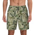 thumbnail image 3 of Uemuo Tropical Plants Green Pattern Mens Swim Trunks Quick Dry Board Shorts with Mesh Lining, Stretch Beach Shorts Quick Dry No-Chafing Board Shorts-XX-Large, 3 of 9