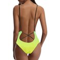 thumbnail image 4 of UTSJKR Backless One Piece Swimwear Women Criss Cross Plunge V Neck Ombre Swimsuit Spaghetti Strap Slimming Bathing Suit Blue XXXL, 4 of 4