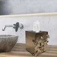 thumbnail image 2 of The Vintage Rose Collection Tissue Box Cover in Gold and Antique Gold Aluminum and Brass Tissue Box Holder for Bathroom, 2 of 6