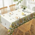 thumbnail image 4 of Pbobriich Spring Easter Bunny Tablecloth,Brown Easter Rabbits Eggs Seasonal Table Cover for Party Picnic Dinner Decor,60x84, 4 of 5
