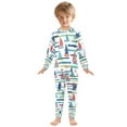 thumbnail image 6 of FORMRS Long Sleeve Top and Pants Pajama Set for Niños 2-Piece Sleepwear, Sizes 18M-8Y, Colorful Sailboats, 6 of 6