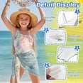 thumbnail image 6 of Xoenoiee Watercolor Leaves Pattern Girls One Piece Swimsuits Swimwear with Cover Up Skirt, Summer Outfits Beach Bathing Suit with Adjustable Straps, Size 7-8 Years, 6 of 7