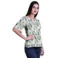 thumbnail image 3 of Moomaya Printed Round Neck Top For Women Elbow Sleeve Blouse Tunic Formal Wear, 3 of 6