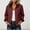 Wine, variant on Xdegoge Barn Jackets for Women Corduroy Lapel Collar Fall Utility Cropped Jacket Button Down Casual Lightweight Fall Work Outerwear with Pockets