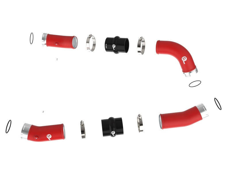 BladeRunner 2-1/2 IN & 3 IN Aluminum Hot and Cold Charge Pipe Kit Red