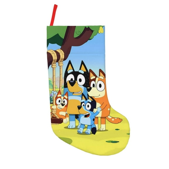 Saiise Bluey Print 18 Inches Christmas Stockings,Large Stockings for for Christmas Xmas Tree Holiday Fireplace Family Decor Gifts