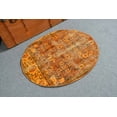 thumbnail image 2 of Vintage Rug, Turkish Rug, 3x2.8 ft Small Rugs, Round Overdyed Rug, Antique Rug, Rugs For Kitchen, Yellow Persian Rug, Small Wool Rug, 12979, 2 of 10