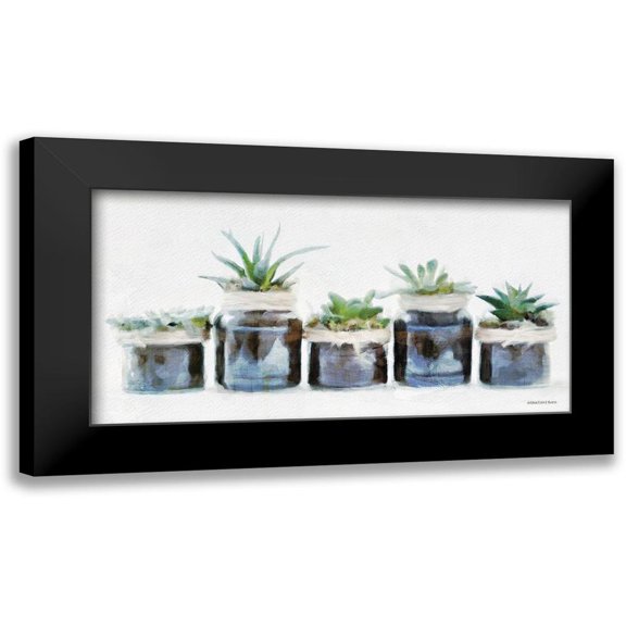 Bluebird Barn 14x9 Black Modern Framed Museum Art Print Titled - Rustic Plants in a Row