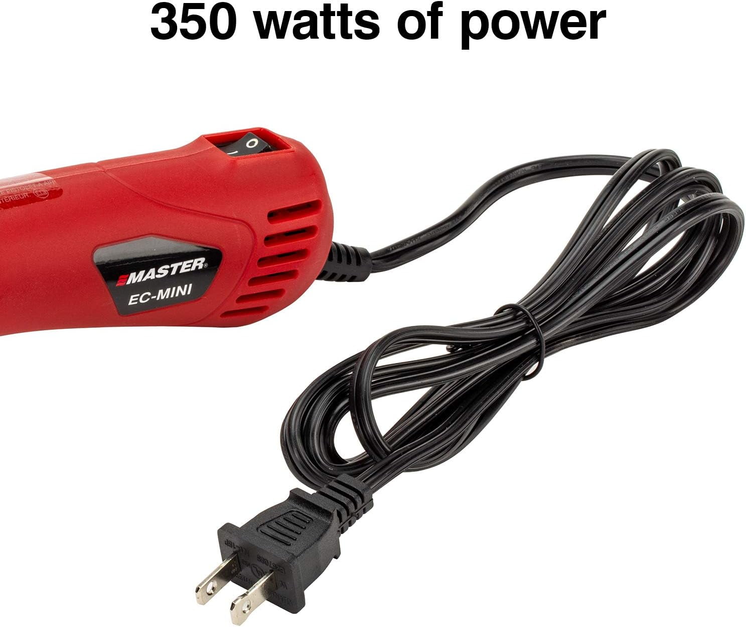 Master Appliance EC-MINI Portable Heat Gun Hot Air Gun with Heat Shrink Reflector, 350W, White