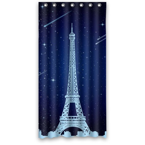 ABPHQTO Cortina de ducha de la Torre Eiffel de París Cortina de ducha impermeable 90x180 cm