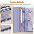 thumbnail image 3 of Fintie Case for Samsung Galaxy Tab S10 FE Plus 13.1 Inch 2025 Model (SM-X620/X626) with Built-in S Pen Holder, Multiple Angle Portfolio Business Cover with Pocket Auto Sleep/Wake, Lilac Marble, 3 of 8