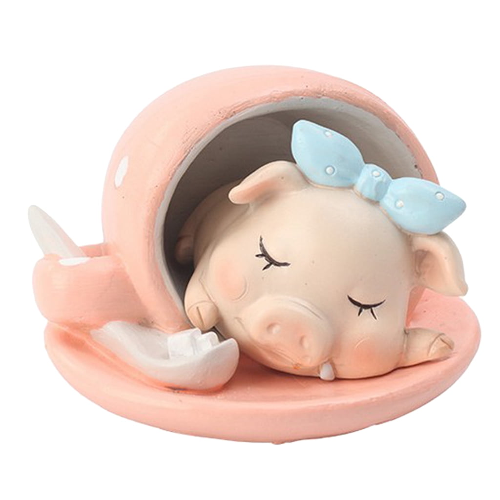 Miniature Pig Animal Ornament Figurine Terrarium DIY Bonsai Pot Cake Decor 