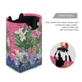 thumbnail image 3 of Yayeee Freestanding Laundry Hamper with Handle Collapsible Large Storage Basket for Clothes, White Vibrant Flowers, 3 of 7