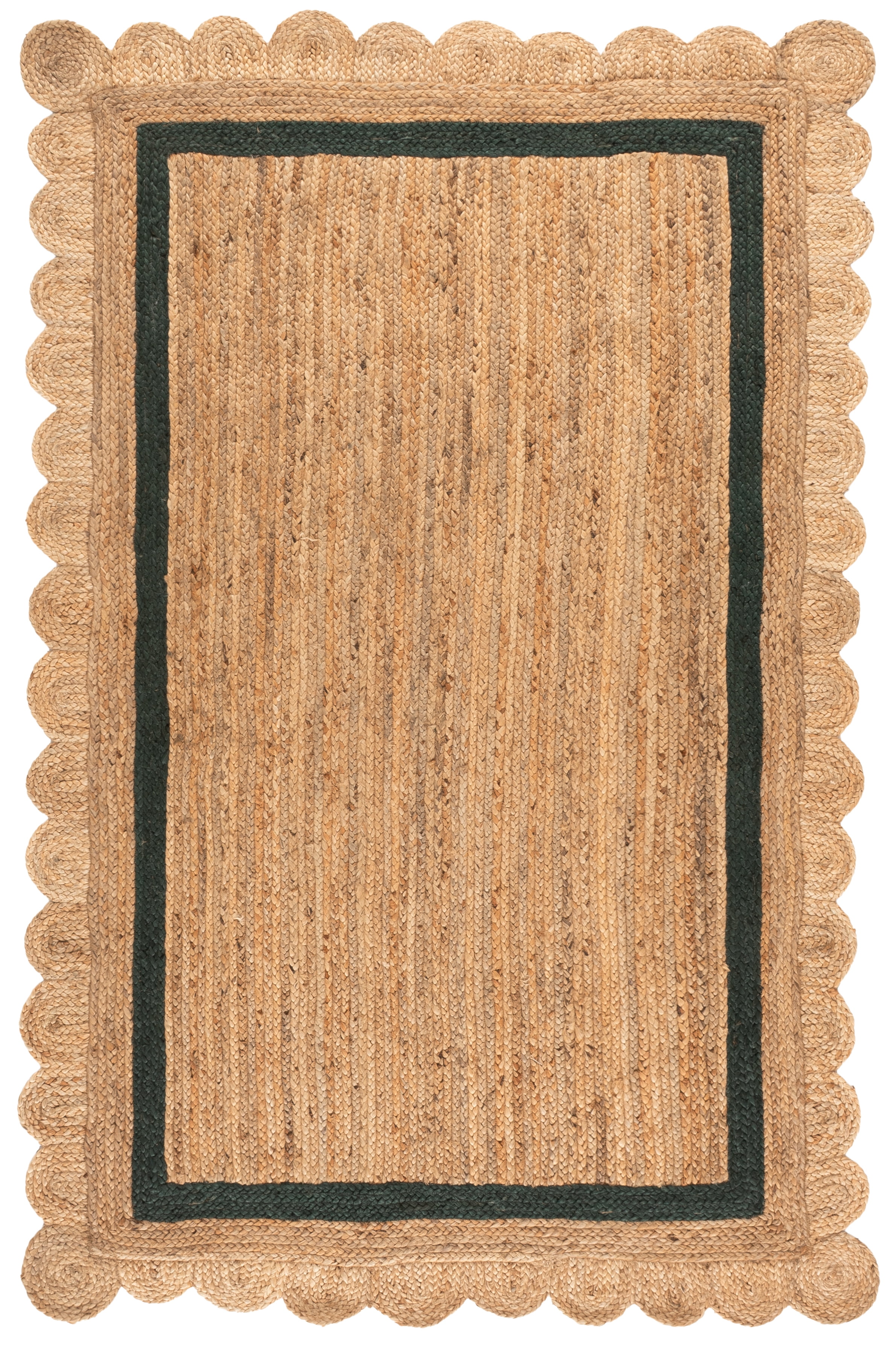 Safavieh Natural Fiber Archibald Bordered Area Rug, Natural/Dark Green, 4' x 6'