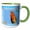 Green/White, variant on 3drose, a Little Bird Told Me - European Robin, Erithacus Rubecula, Robin, Robin Redbreast, Bird, Wildlife, 11oz Two-tone Red Mug