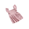 thumbnail image 2 of Cenuakty Baby Girls Casual Princess Dress, Solid Color Square Collar Fly Sleeve One-piece, Pink/ Beige/ Khaki, 2 of 7