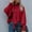 Red, variant on Women's Solid Color High Neck Long Sleeved Pullover Top