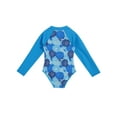 thumbnail image 6 of TSSOE Kids Girls One Piece Swimsuit Sun Protection Long Sleeve Surfing Rashguard Swimwear Blue Flower 10, 6 of 7