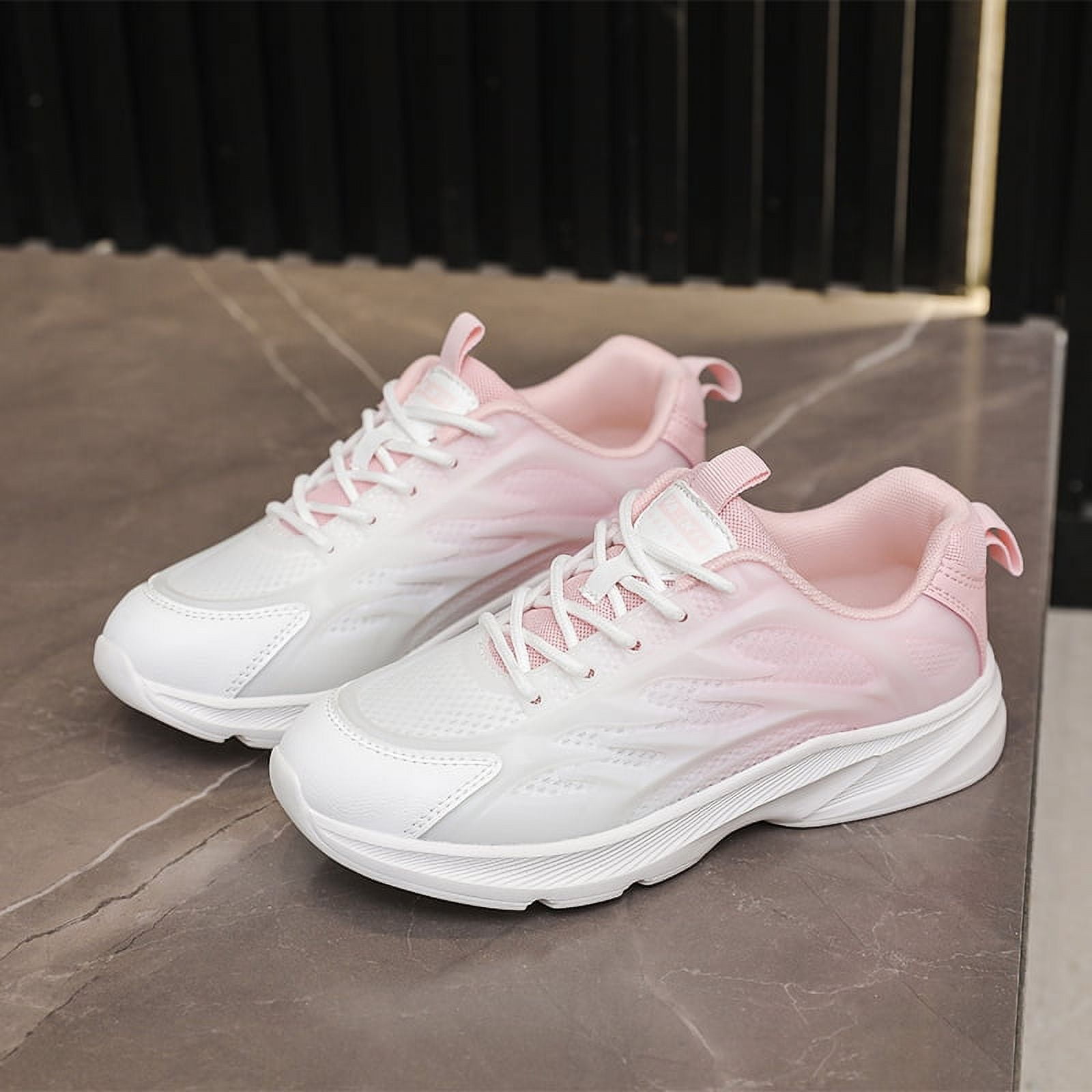 Tennis Shoes for Women Lightweight Sneakers Workout Non Slip Athletic Shoes，White Pink 8