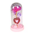 thumbnail image 3 of Decoración del día de San Valentín BLESIY Lámpara de mesa eterna Rosa artificial en cúpula de vidrio base Rosa, 3 of 8