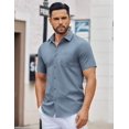 thumbnail image 2 of COOFANDY Men's Short Sleeve Shirt Casual Button Down Shirts Untucked Dress Shirts, 2 of 6