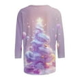 thumbnail image 5 of Gamivast Womens Christmas Top Casual 3/4 Sleeve Crew Neck Shirt Funny Holiday Snowman Trees Graphic Tee Xmas Party Pullover Outfits Fall Winter Loose Fitted Tops 5XL, 5 of 6