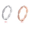 thumbnail image 2 of QualitChoice Couples Wedding Crystal Punk Loop Circle Woman Man Girls Lady Party Jewelry Rings Silver US size: 7 1Set, 2 of 6