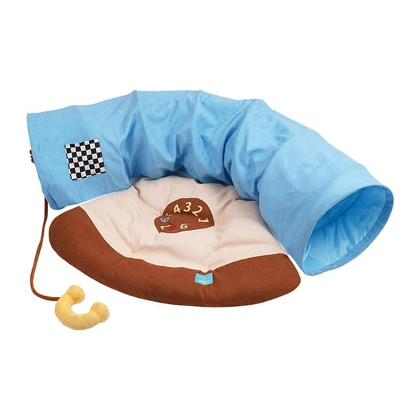 Cama túnel para gatos con estera extraíble, cabaña para hacer ejercicio, túnel para gatitos para hurones, animales pequeños, conejo, hámster