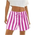 thumbnail image 2 of Pants for Women Plus Size Striped High Waisted Beach Lounge Shorts Casual Sleep Pajama Shorts, 2 of 6