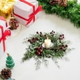 thumbnail image 6 of PONPRNGY Artificial Christmas Cedar Candle Rings with Red Berries for Pillar Candles, Christmas Wreath for Candlestick Holders, Table Centerpiece, and Dining Table, 6 of 6
