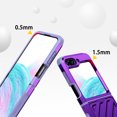 thumbnail image 4 of Compatible with Samsung Galaxy Z Flip 6 Armor Case with Hinge Protection, Heavy Duty Shockproof Full Body Protective Plating PC Phone Case Cover for Samsung Galaxy Z Flip 6 5G - Purple, 4 of 6