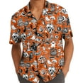 thumbnail image 5 of Halloween Hawaiian Shirt for Men Orange Ghost Pumpkin Skull Skeleton Shirt Black Cat Halloween Shirt, 5 of 7