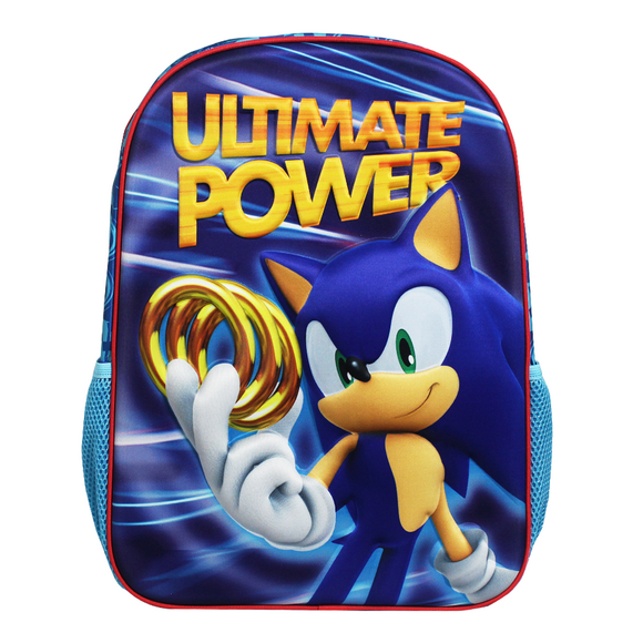 Mochila Escolar de Primaria Ginga Sonic 16 Pulgadas Ultimate Power Diseño 3d Ginga