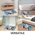 thumbnail image 4 of 1pc White Rabbit with Flowers Absorbent Non-Slip Bathroom Thickened Flannel Rug Decor,Soft,Quick Drying,Suitable For Indoor/outdoor Use,Bathrooms,Bedrooms,Kitchens,Terrace,Laundry Rooms,16"x24", 4 of 9