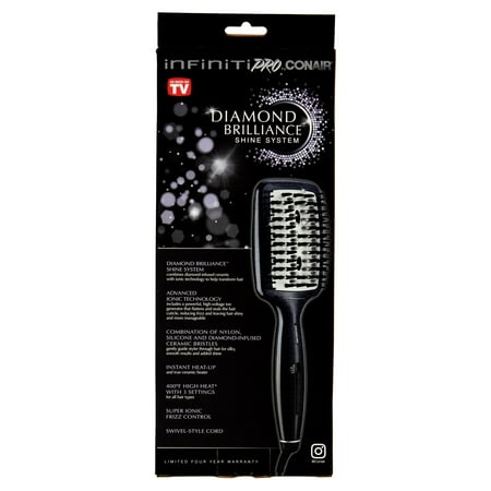 Conair - Infiniti PRO Diamond Brilliance Hot Paddle Brush - Black