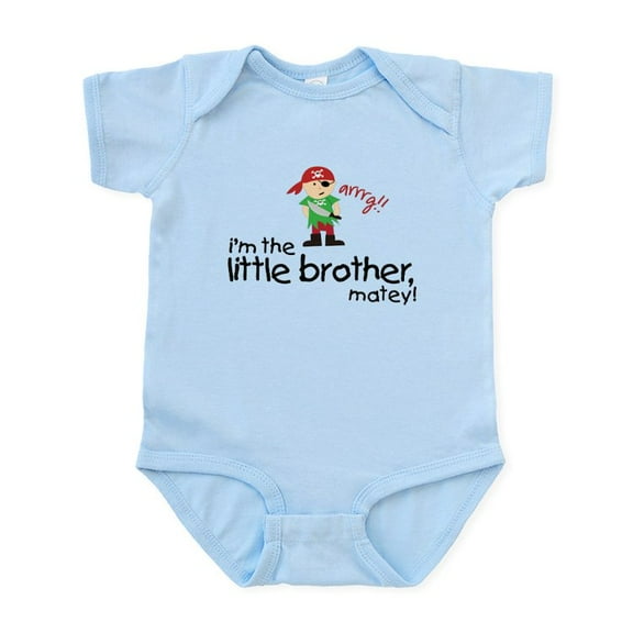 CafePress - Little Brother Shirt Pirate Infant Bodysuit - Baby Light Bodysuit, Size Newborn - 24 Months