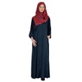 thumbnail image 1 of Bimba Islamic Clothes For Women Long Prayer Robe Maxi W/ Printed Hijab Rayon Abaya Front Button Muslim Dress, 1 of 7