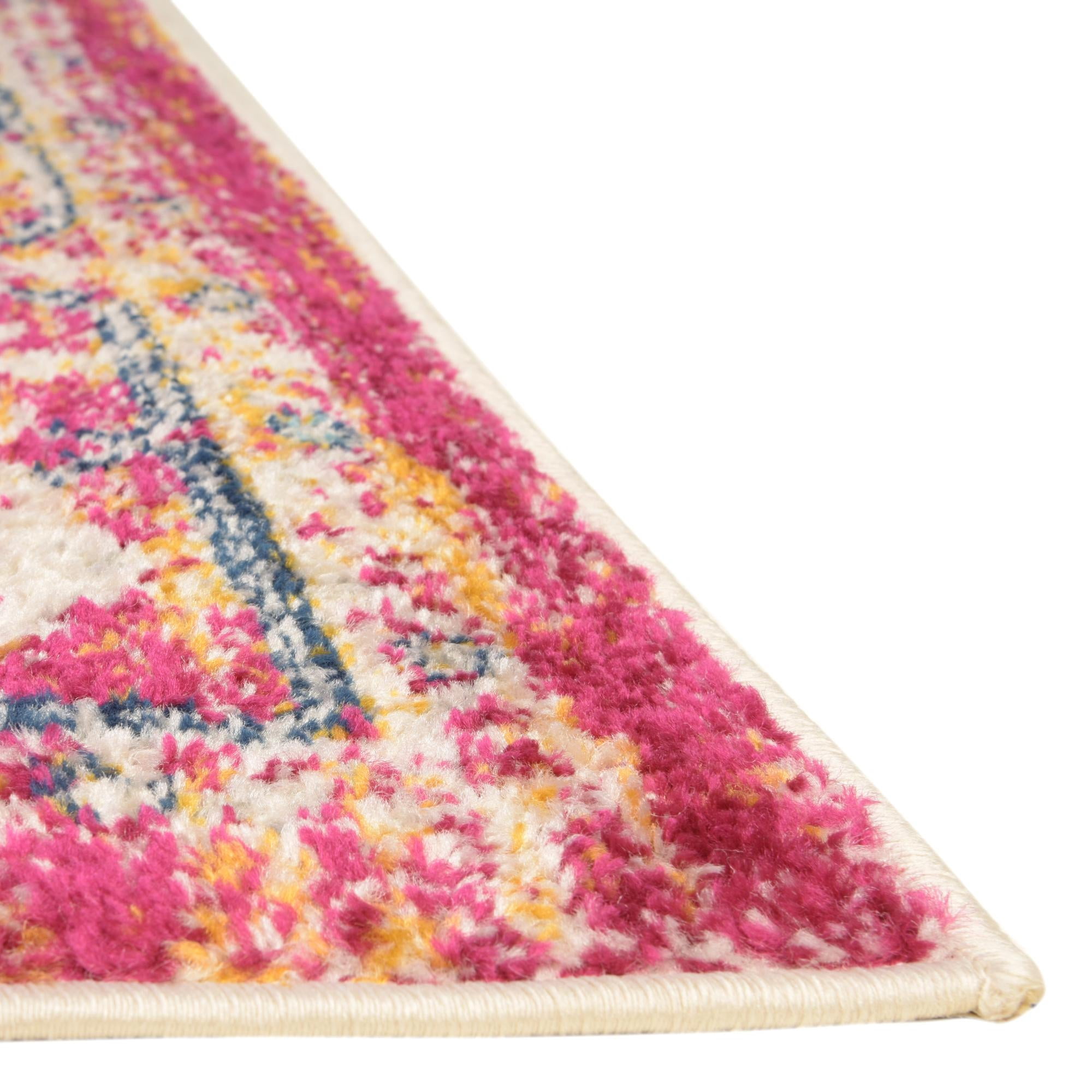 Unique Loom Madeline Vintage Collection Area Rug - Jackson (2' x 3' Rectangle Pink Gray/Ivory)