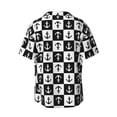 thumbnail image 6 of Lsque Nautical Anchors1 print Men's Cuban Collar Short Sleeve Shirt Summer Beachwear Casual Button Down Fashionable Vacation Leisure Shirt-Large, 6 of 7