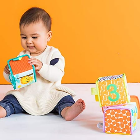 Bright Starts Grab & Stack Soft Blocks Toy, Ages 3 months +