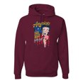 thumbnail image 1 of Wild Bobby, Betty Boop America Land of the Free Home of the Brave Betty Boop Unisex Hoodie Sweatshirt, Maroon, 3X-Large, 1 of 5
