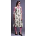 thumbnail image 3 of Bimba Kurta Droite Imprimée Indienne en Rayonne Slub Robe Tunique à Manches 3/4 pour Femmes, 3 of 6