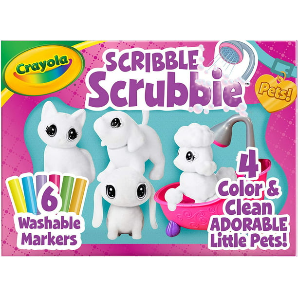 Crayola Scribble Scrubbie Pets Scrub Tub Animal Toy Set, Gift for 
