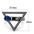 thumbnail image 2 of Luxe Jewelry Designs Women's Light Black Ion Plated Stainless Steel Ring with Capri Blue and Clear, 2 of 4