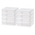 thumbnail image 1 of IRIS USA, 4 Drawer Plastic Desktop Organizer, White, Set of 2, 1 of 2